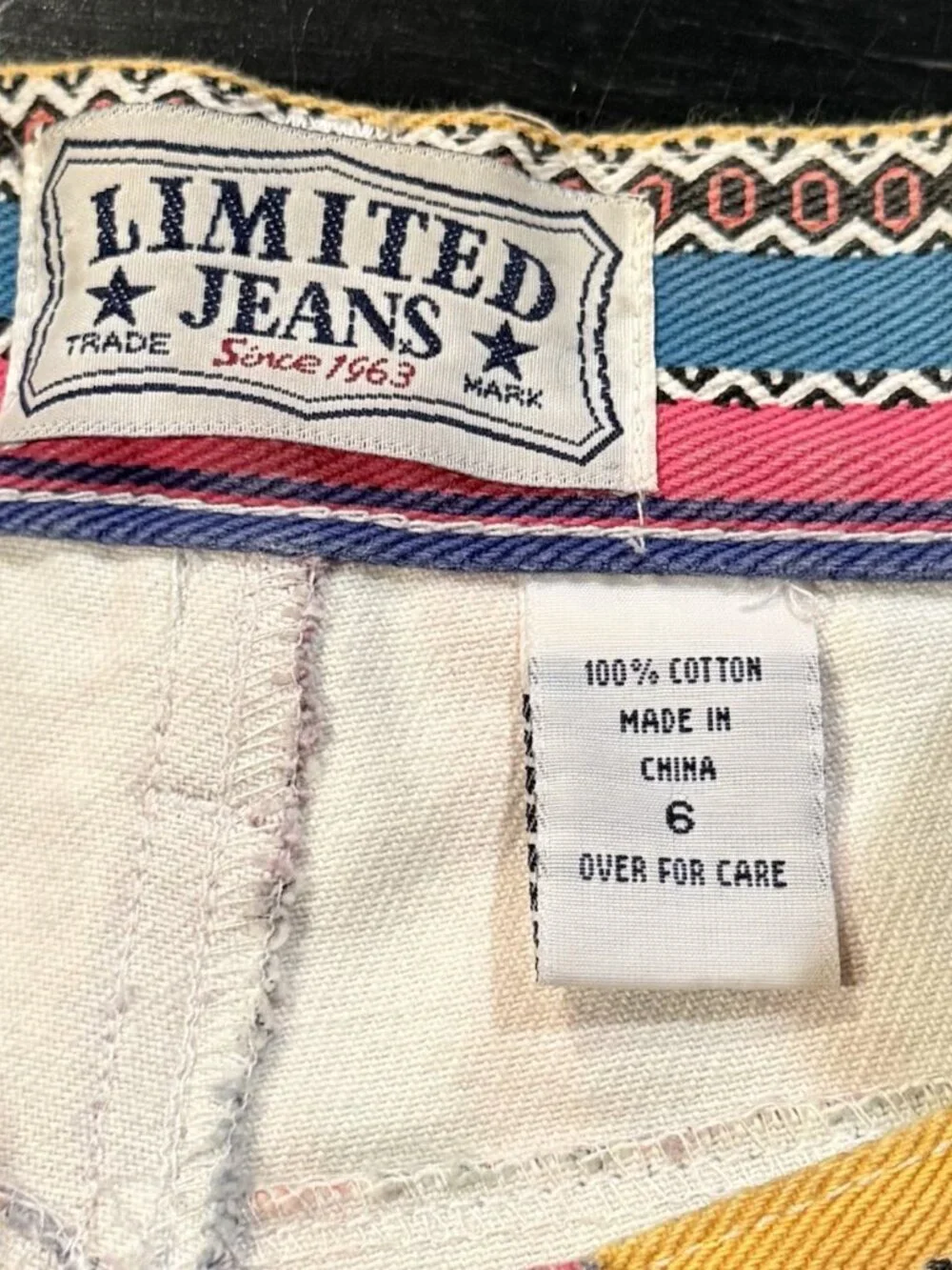 VTG 80s 90s The Limited Sz S High Waisted Rainbow Mom Denim Jean Shorts